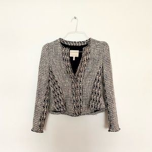 Rebecca Taylor Tweed Blazer Black,Silver,Pink 4